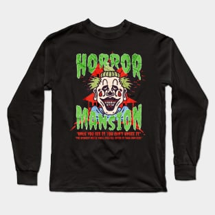 Scary Clown Halloween Horror Mansion T-Shirt | Movie Poster Long Sleeve T-Shirt